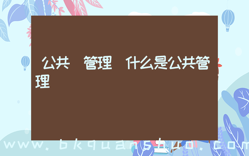 公共 管理(什么是公共管理)